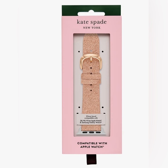 Kate Spade - NWT Rose Gold Glitter Leather 38/40mm Band For Apple Watch - Picture 4 of 7